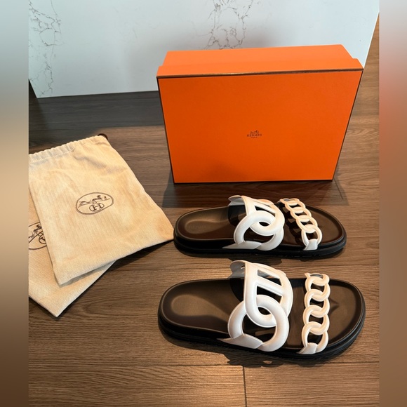 Hermès Extra Sandal Agneau Nappa Blanc 40 as new - Picture 8 of 16